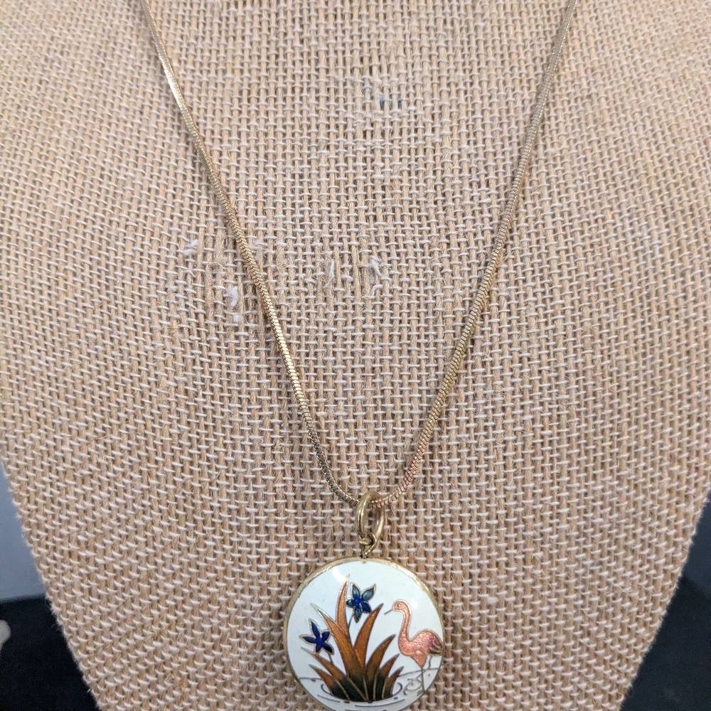 Elegant Gold and Cloissene Butterfly Pendant Necklace - Picture 6 of 6